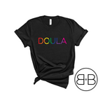 Doula Rainbow Shirt - Birth and Babe Apparel