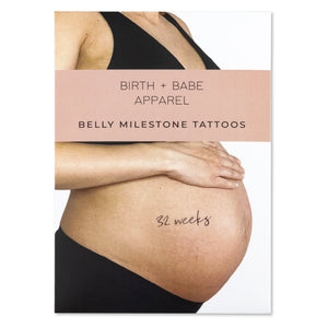 
                  
                    Belly Milesone Tattoos - Birth and Babe Apparel
                  
                
