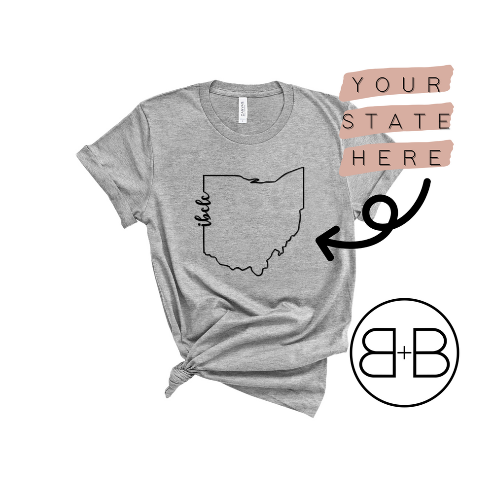 IBCLC State Shirt - Birth and Babe Apparel